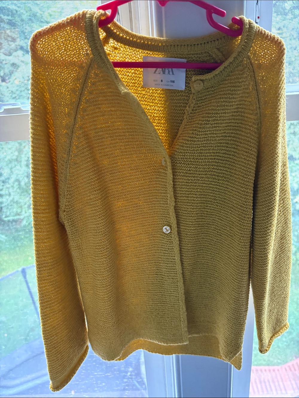 Zara Mustard Yellow Knit Button-Front Cardigan